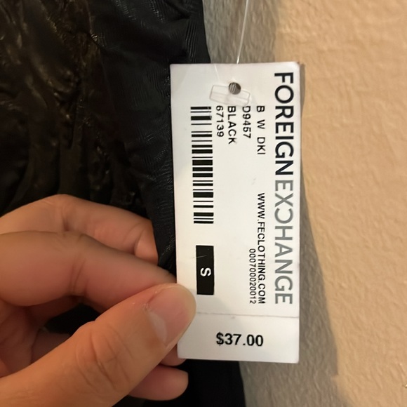 NWT Foreign Exchange Black Mesh Cut Out Embossed Textured Body Con Dress S - Picture 6 of 13